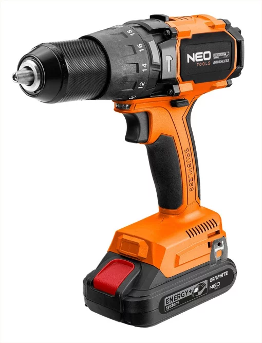 Шурупокрут-дриль акумуляторний Neo Tools Energy+ 18В 100Нм 0-480·0-1900об/хв 1.56кг без АКБ та ЗП