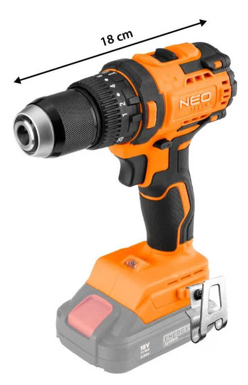 Шурупокрут-дриль акумуляторний Neo Tools Energy+ 18В 95Нм 0-320·0-1700об/хв 1.2кг без АКБ та ЗП