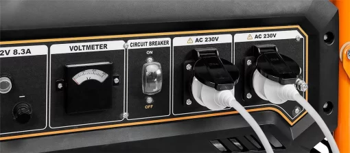 Генератор бензиновий Neo Tools 230В, 2.8/3кВт, електростартер, 45кг + Портативний зарядний пристрій сонячна панель 90-140