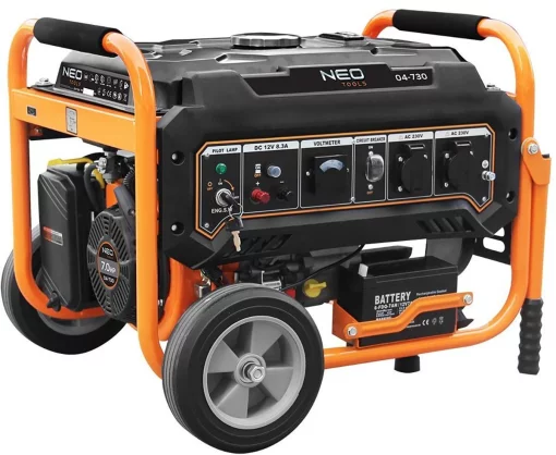 Генератор бензиновий Neo Tools 230В, 2.8/3кВт, електростартер, 45кг + Портативний зарядний пристрій сонячна панель 90-140
