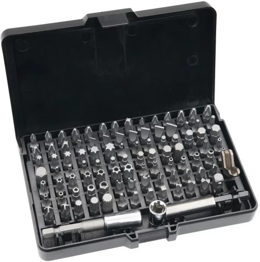 Біти Neo Tools, 1/4", тримачі 2шт, перехідники 3шт, SL,PH,PZ,H,T,TT, 25мм, сталь S2, кейс, набір 99шт