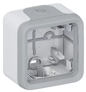 Коробка 1 пост для накладного монтажу з мембранними сальниками Legrand Plexo, сірий