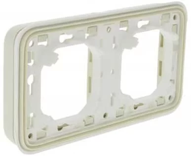 Супорт з рамкою для вбудованого монтажу Legrand Plexo, 2 пости, горизонтальна установка, білий