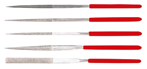 Надфілі по металу TOPEX, алмазні, D4мм, рукоятка прогумована, 140мм, набір 5шт