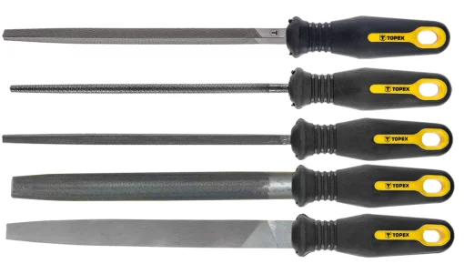 Напилки по металу TOPEX, рукоятка двокомпонентна, 200мм, набір 5шт