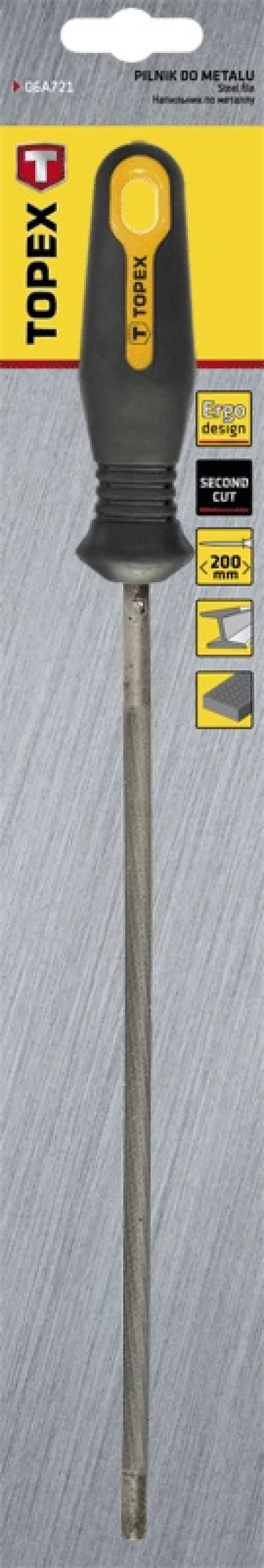 Напилок для заточування пиляльних ланцюгів TOPEX, круглий, двокомпонентне руків'я, 4х200мм