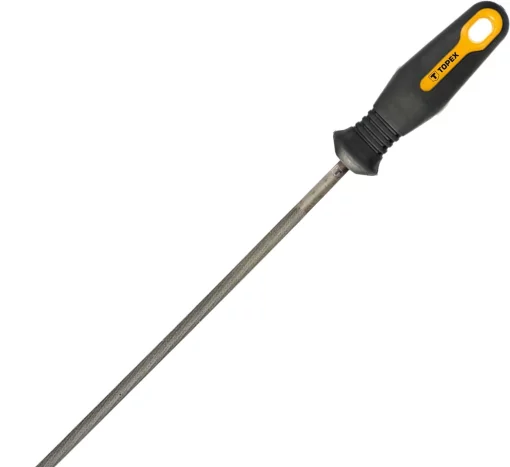 Напилок для заточування пиляльних ланцюгів TOPEX, круглий, двокомпонентне руків'я, 4.8х200мм