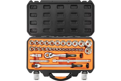 Набір інструментів Neo Tools, набір торцевих головок 1/2", CrV, 33шт