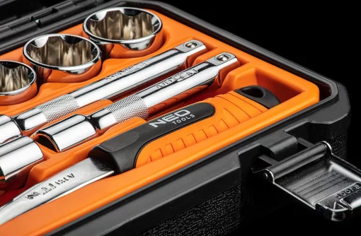 Набір інструментів Neo Tools, Набір торцевих головок 1/2", CrV, 23шт