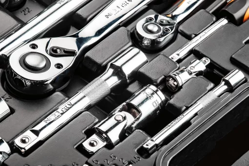 Набір інструментів Neo Tools, 1/2", 1/4", CrV, 77шт