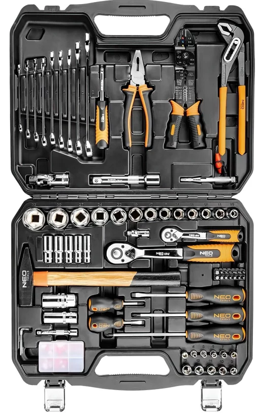 Набір інструментів Neo Tools, 1/2", 1/4", універсальний, CrV, 100шт