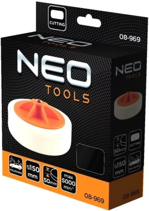 Диск полірувальний Neo Tools, губка абразивна, M14, 150x50мм