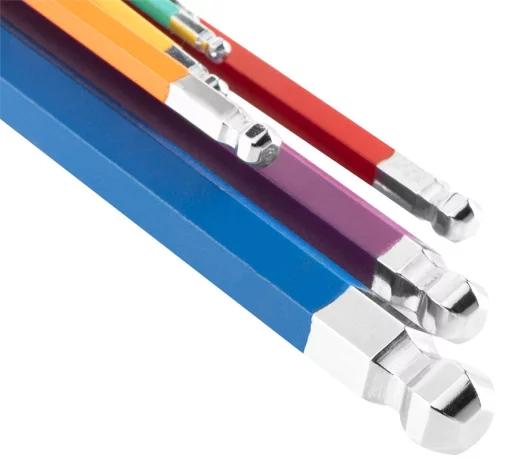 Ключі шестигранні Neo Tools, кулястий наконечник, кольорові, сталь S2, 1.5-10мм, набір 9шт