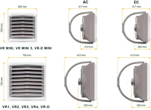 Volcano Водяний нагрівач VR-D двигун змінного струму AC без нагріву, 6500 м3/год