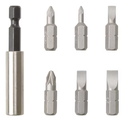 Біти Stanley, 1/4", магнітний бітотримач, SL,PZ, 25мм, кейс, набір 7шт