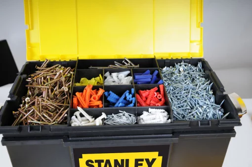 Ящик для інструменту Stanley Mobile WorkCenter, 3в1, на коліщатках, знімні ящик і органайзер, 63х47.5х28.4см, пластик