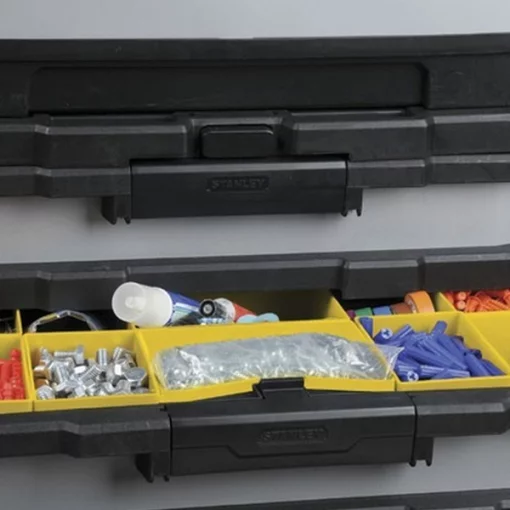 Ящик для інструменту Stanley FatMax Rolling Workshop, на коліщатках, 3 висувні секції, знімний верхній ящик, 89.3х56.8х38.9см, металопластик