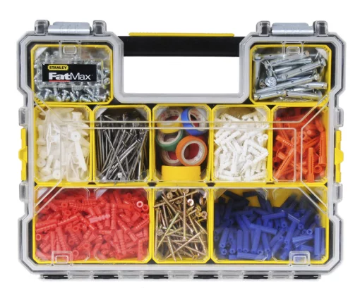 Органайзер Stanley FatMax Deep Pro Metal Latch, 10 контейнерів, 11.6х44.6x35.7см, пластик