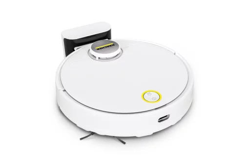 Робот-пилосос Karcher RCV 3, 400Вт, h=9.4см, вологе прибирання, конт пил -0.5л, вода -0.17л, автон. робота до 120хв, вага-3.7кг, НЕРА, білий