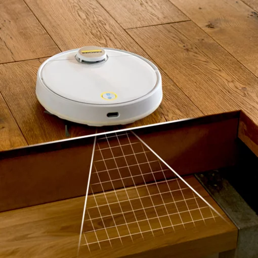 Робот-пилосос Karcher RCV 3, 400Вт, h=9.4см, вологе прибирання, конт пил -0.5л, вода -0.17л, автон. робота до 120хв, вага-3.7кг, НЕРА, білий