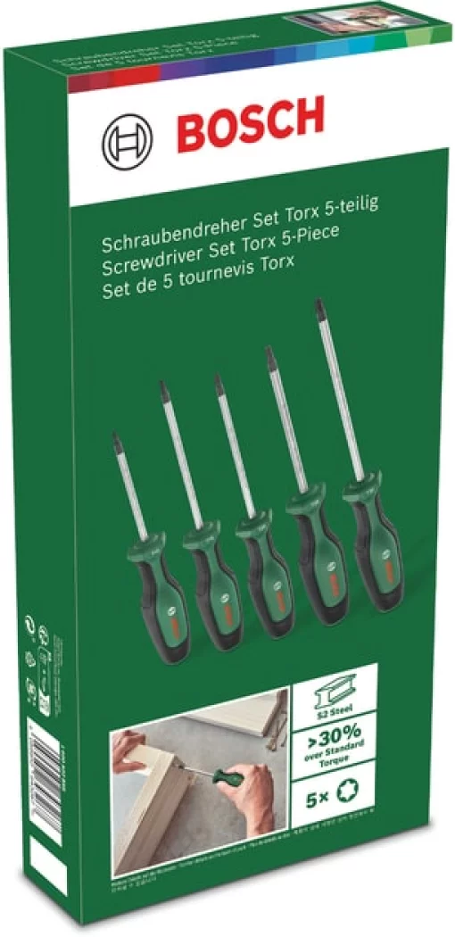Викрутка Bosch Torx T10, 15, 20, 25, 30 набір 5шт