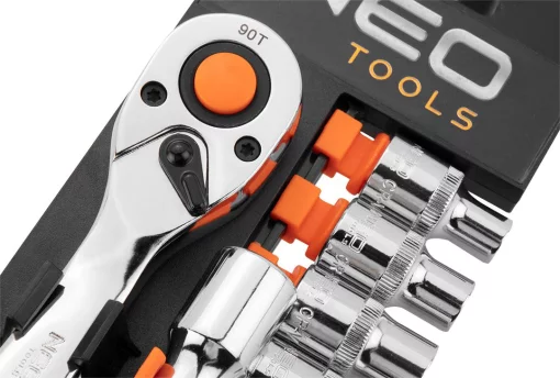 Набір торцевих головок Neo Tools, 1/4", тріскачка 90 зубців, CrV, 14шт
