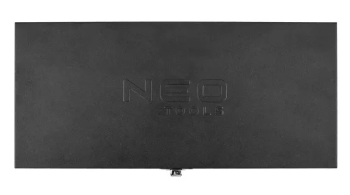 Набір інструментів Neo Tools, набір торцевих головок, 1/4", CrV, металевий кейс, 63шт