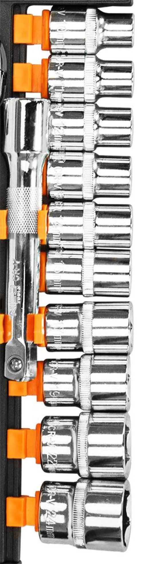 Набір торцевих головок Neo Tools, 3/8", тріскачка 90 зубців, CrV, 12шт