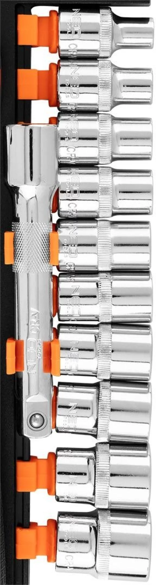 Набір торцевих головок Neo Tools, 1/2", тріскачка 90 зубців, CrV, 12шт