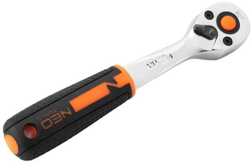 Набір інструментів Neo Tools, набір торцевих головок, 1/2", тріскачка 90 зубців, CrV, кейс, 20шт