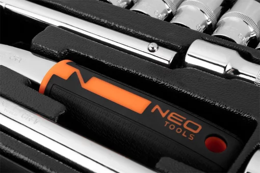 Набір інструментів Neo Tools, набір торцевих головок, 1/2", CrV, металевий кейс, 25шт