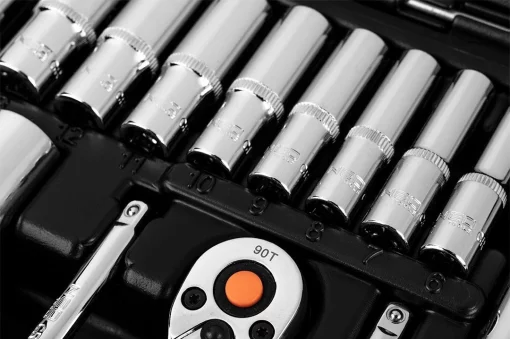 Набір інструментів Neo Tools, набір торцевих головок, 1/2", 1/4", CrV, кейс, 110шт