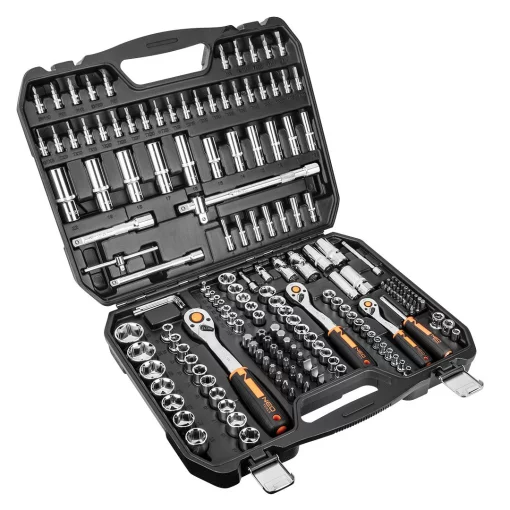 Набір інструментів Neo Tools, набір торцевих головок 1/2", 1/4", 3/8", CrV, 182шт