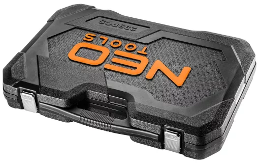 Набір інструментів Neo Tools, 1/2", 1/4", 3/8", CrV, кейс, 233шт