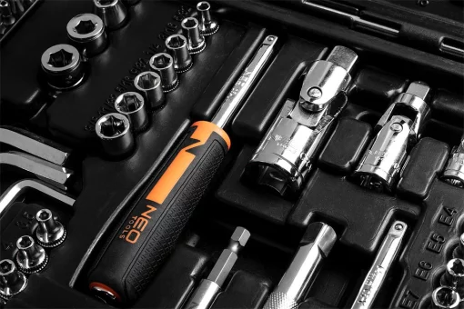 Набір інструментів Neo Tools, 1/2", 1/4", 3/8", CrV, кейс, 233шт