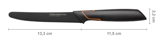 Кухонний ніж для томатів Fiskars Edge, 13.3см, нержавіюча сталь, пластик, чорний