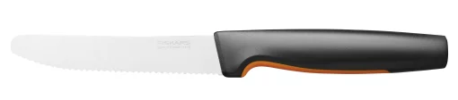 Кухонний ніж для томатів Fiskars Functional Form, 11.3см, нержавіюча сталь, пластик, чорний