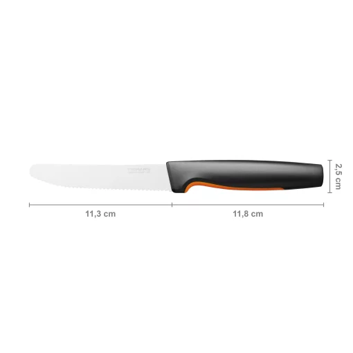 Кухонний ніж для томатів Fiskars Functional Form, 11.3см, нержавіюча сталь, пластик, чорний