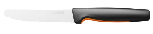 Кухонний ніж для томатів Fiskars Functional Form, 11.3см, нержавіюча сталь, пластик, чорний