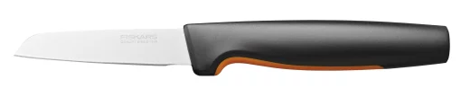 Кухонний ніж для овочів Fiskars Functional Form, прямий, 8см, нержавіюча сталь, пластик, чорний