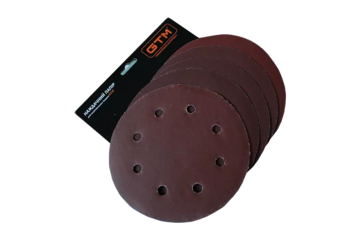 Шліфкруг з отв. 180мм Р-150, липучка, (5шт.) для шліфмаш. SZS-180L (жираф)