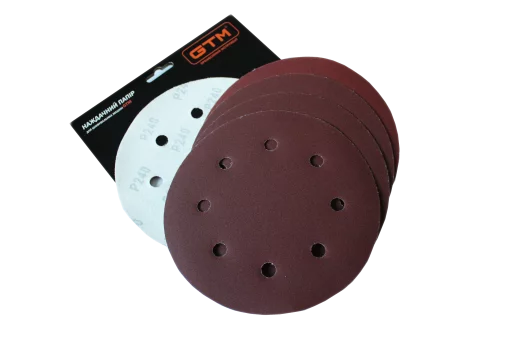 Шліфкруг з отв. 180мм Р-240, липучка, (5шт.) для шліфмаш. SZS-180L (жираф)