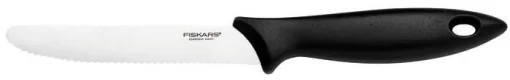 Кухонний ніж для томатів Fiskars Essential, 11.5см, нержавіюча сталь, пластик, чорний