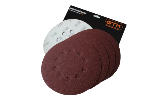 Шліфкруг з отв. 215мм Р-80, липучка, (5шт.) для шліфмаш. SZL-225FV-2 (жираф)