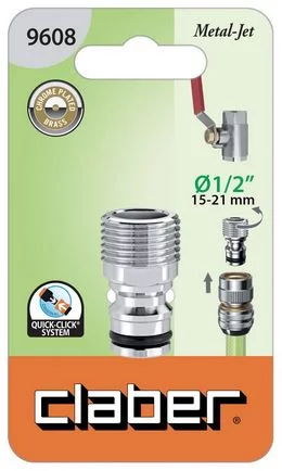 Адаптер 1/2"Н для конектора поливального шлангу, метал, бл.