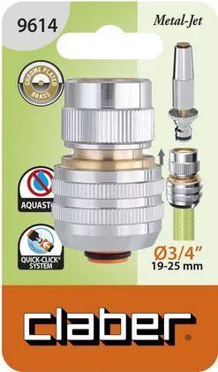 Конектор 3/4" для поливального шлангу AquaStop, метал
