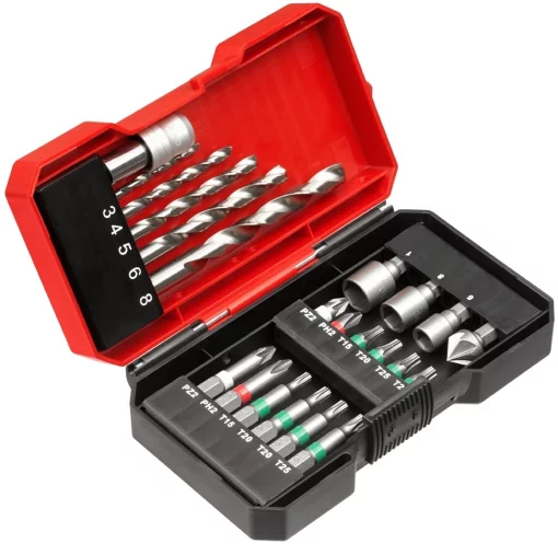 Набір біт та свердел по металу HSS Einhell, кейс S-Box, KWB, 22шт