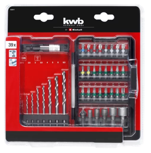 Набір біт і свердл по металу HSS Einhell L-Box KWB 39шт 0.43кг