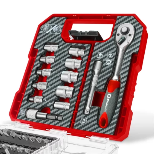 Набір біт і головок Einhell, 1/4" 4-13мм, кейс, 37шт