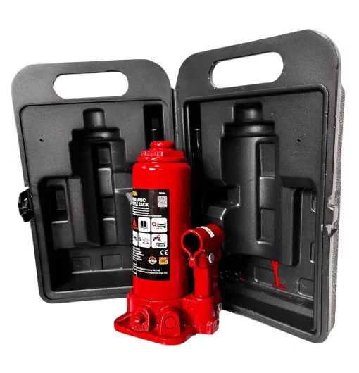 Домкрат гідравл. бутил. 5т (216-41З мм) кейс